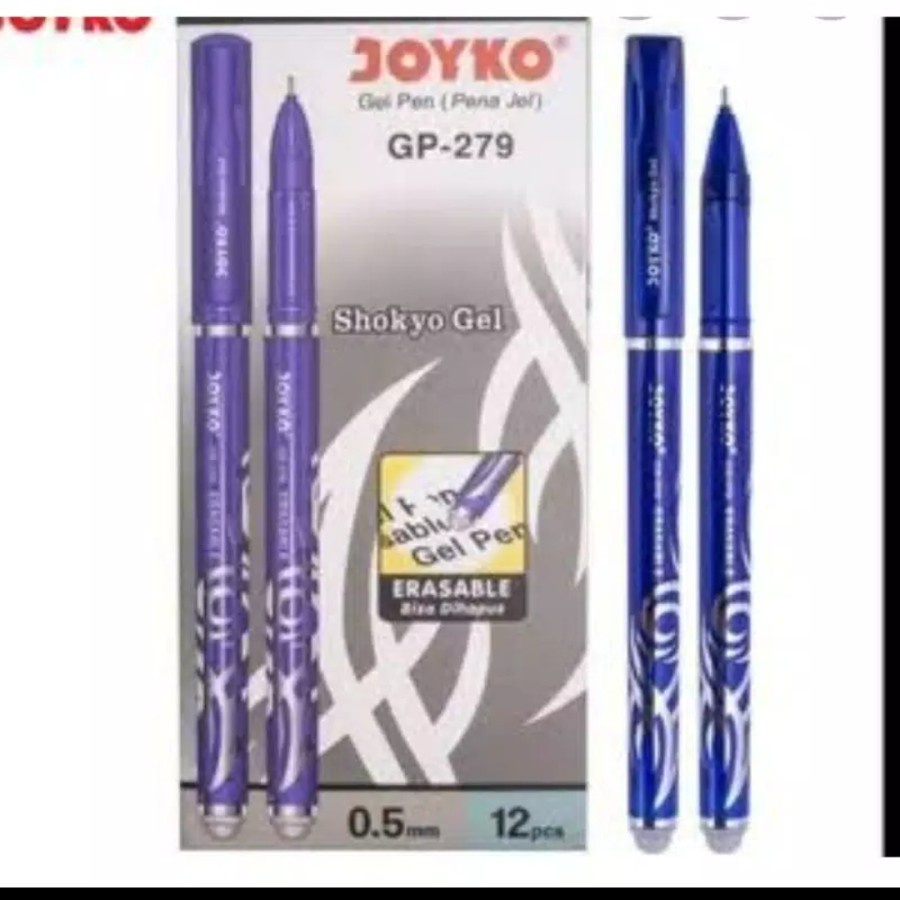 

1 lusin pulpen gp 279 joyko bisa dihapus tinta biru / hitam 1 box isi 12 pcs