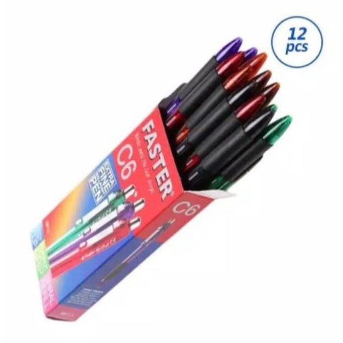 

(12pc) Pulpen FASTER C6 Cetek / Pen Faster 0.7mm