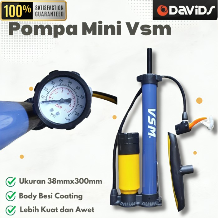 (Expert) Pompa Sepeda Ban Motor Kompa Angin Bola Tangan Kumpo Mini Hitam