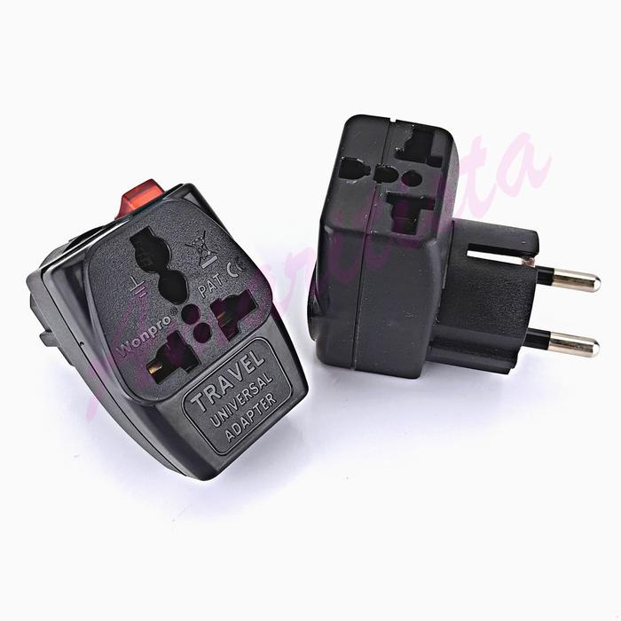 Steker Arde Over / adaptor Universal Cabang 2 Wonpro + Saklar On/Off