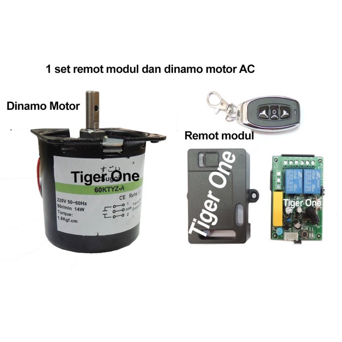 READY STOK 1 Set Remote Modul Motor AC Maju mundur 220V dan Gear Gearbox Dinamo Motor maju mundur