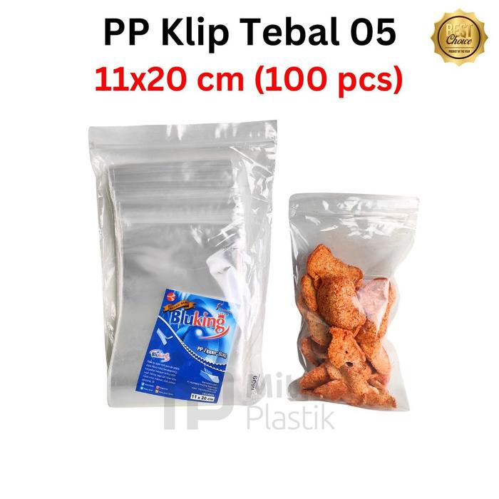 Terbaru- Plastik PP Klip 11x20 Tebal 50 Micron Kemasan Snack BluKing Zip Lock Zipper 11 x 20