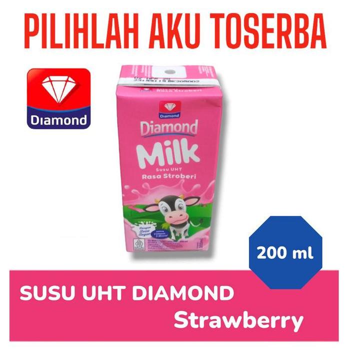 

SUSU DIAMOND UHT STRAWBERRY UKURAN 200 ML - ( HARGA 1 DUS ISI 24 ) TERMURAH
