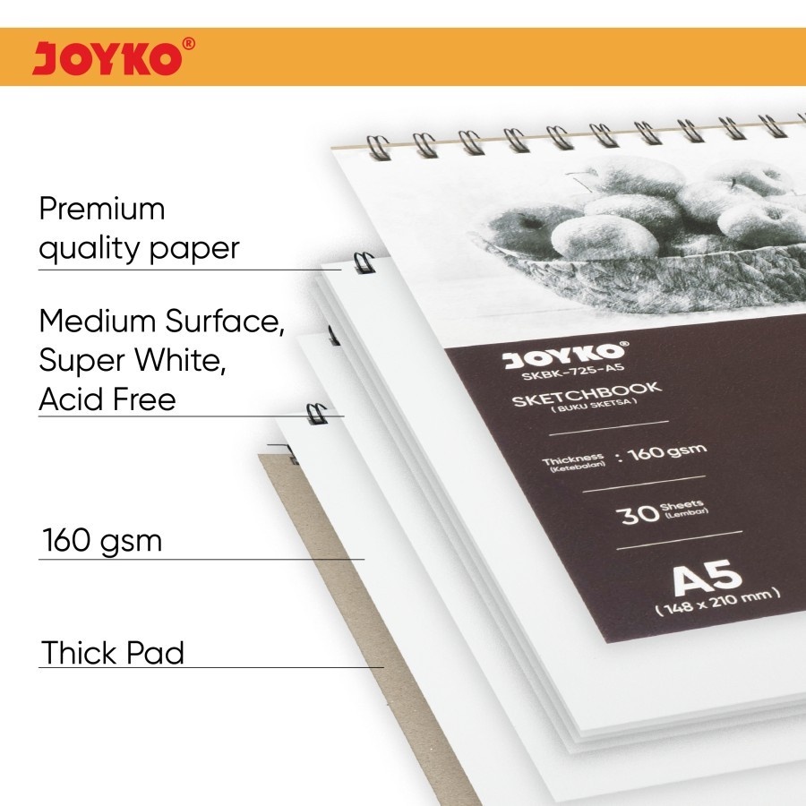 

IK! Sketch Book A5 / A4 / A3 Joyko SKBK-725 Portrait - Buku Sketsa / Buku Menggambar