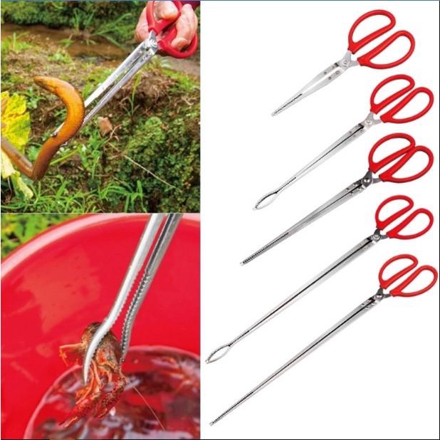 serba- Crab Tongs Gunting Capit Penangkap Belut Kepiting Ikan Panjang 52 Cm Ujung Flat Dan