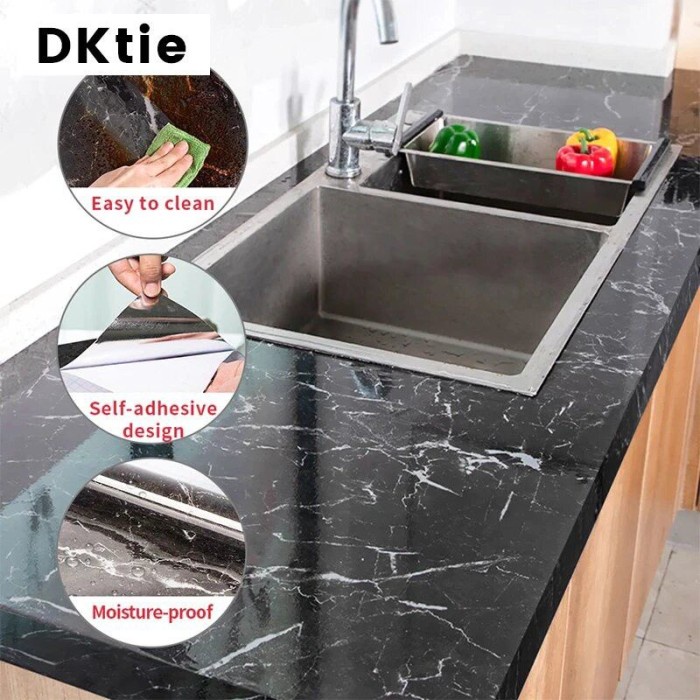 (Expert) Sticker Pintu Rumah Kamar Mandi Anti Air Lebar 122 Cm Motif Marmer