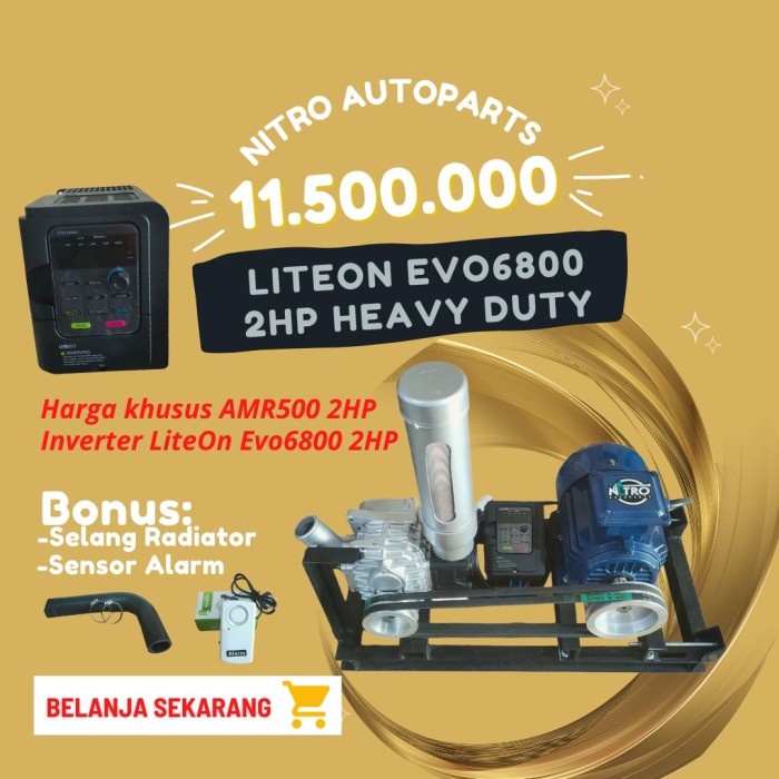 Aerator Blower Supercharger Amr500 2hp 3phase Double Pulley + Inverter