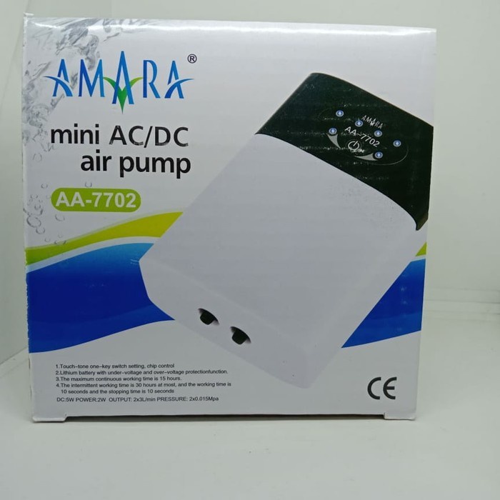 Amara Air Pump Aerator Otomatis Aquarium AC/DC AA-7702 AA 7702 AC/DC