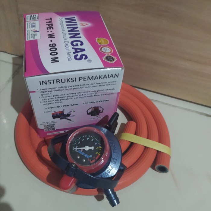 Regulator Sekering TWINLOCK WINN GAS W 900 M Selang Gas LPG 700 PSI