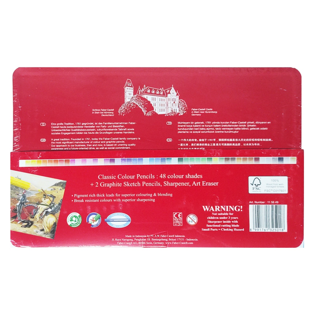 

IK! Pensil Warna Faber Castell / Tin Case 48 Warna / Classic Colour Pencil / Souvenir Ulang Tahun