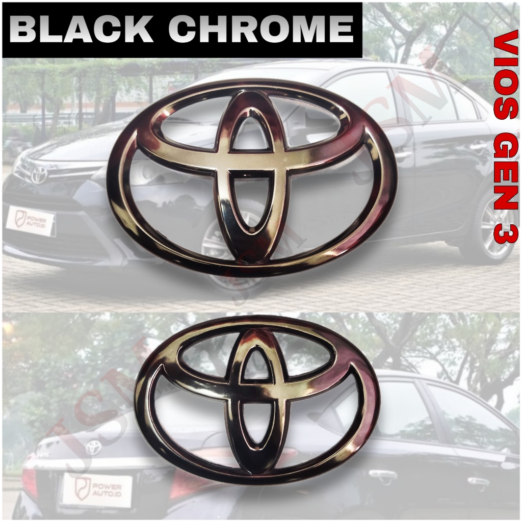 Emblem Logo TOYOTA VIOS GEN 3/ Logo Black Chrome TOYOTA VIOS GEN-3