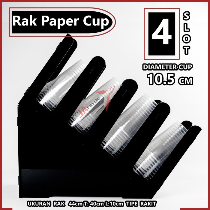 

Rak Paper Cup Akrilik / Organizer Paper Cup Coffee Cup 4 Slot