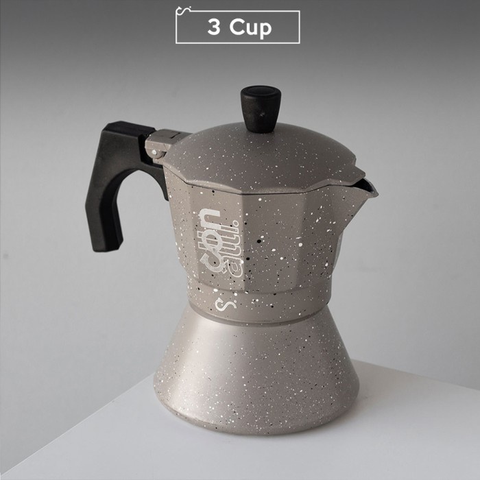 

3 Cup Mokapot Aluminum Induction 150ml Induksi Kompor Coffee Maker