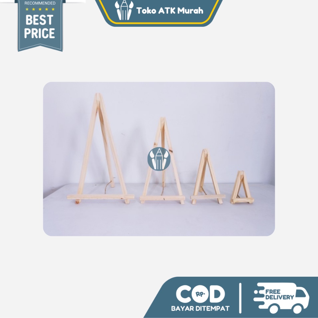 

IK! Easel Kanvas Premium Halus 30 x 18 cm - Stand Sandaran Kayu Pura