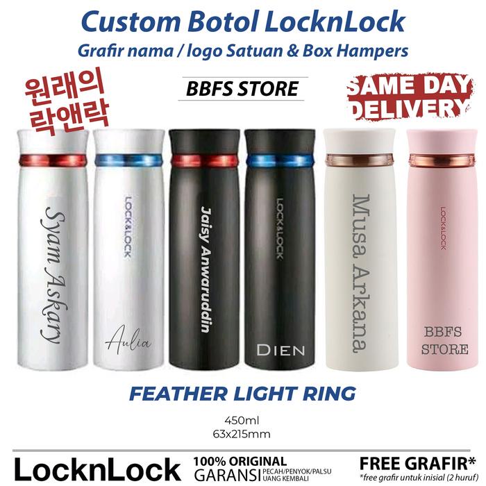 ada- Lock n lock Original Feather light ring 450ml vaccum tumbler custom grafir locknlock