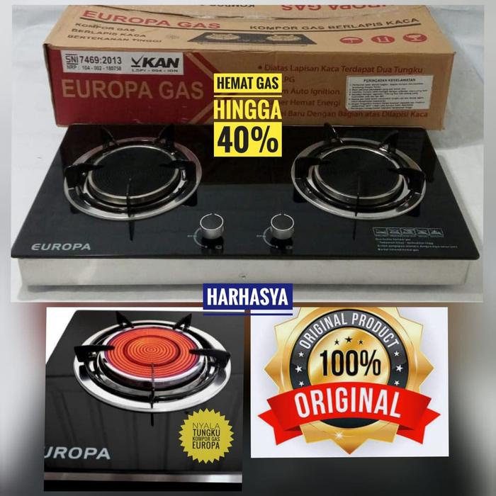 TerjaminDisini- Kompor gas kaca bara Europa 2 tungku, kompor tanam dan duduk. INFRARED