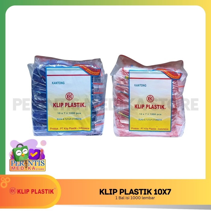 ada- Plastik Klip 10x7 1 Bal l Klip Plastik Obat Beretiket l Isi 1000 Lemba