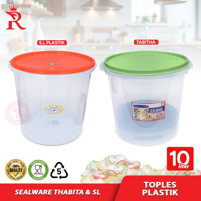 ada- Sealware Toples Bulat Plastik 10 Liter / Toples krupuk