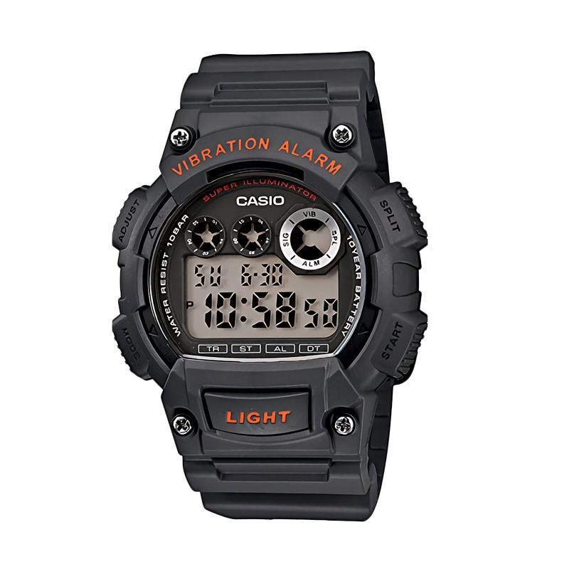 Casio W-735H-8AVDF Vibration Alarm Jam Tangan Pria - Hitam *