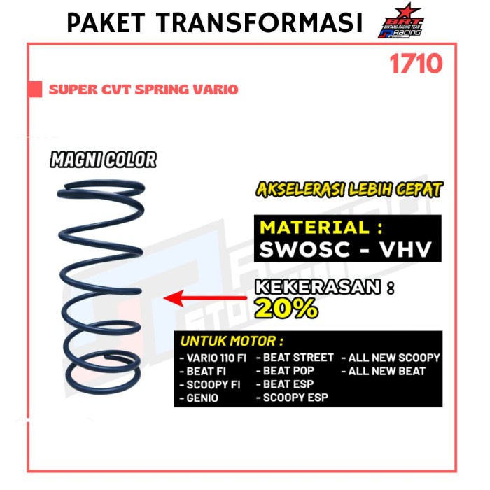 Per CVT / CVT Spring BRT Vario 110 Fi/Beat Fi/Beat Esp/Genio/Scoopy Fi