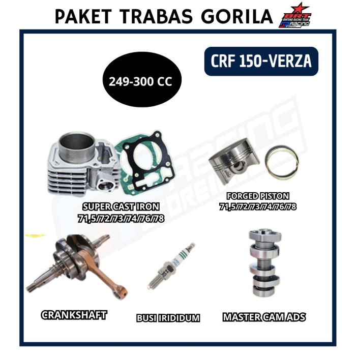 BRT Paket Trabas Gorila 7 Honda CRF 150 Blok Piston 250cc - 300cc