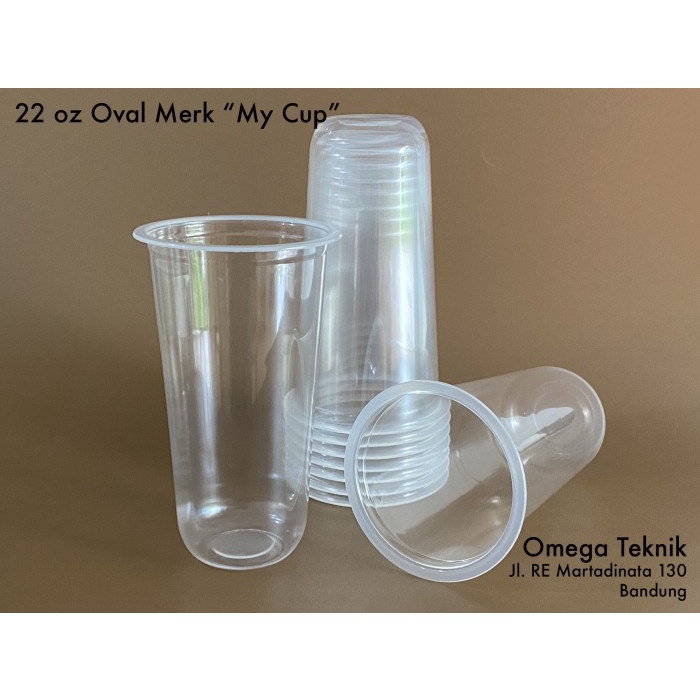 silahkan- Plastik Cup PP 22 oz Oval Tebal 10 Gram merk "My Cup" Kualitas Super