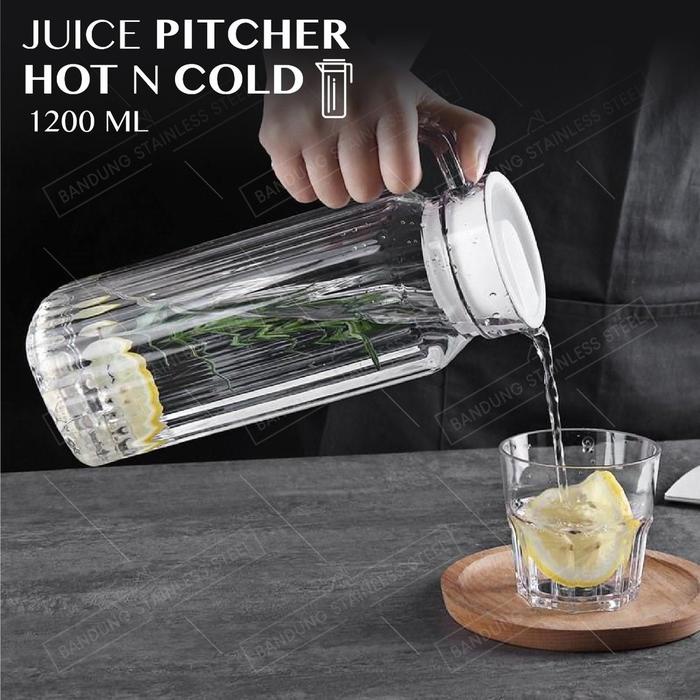 silahkan- Water Jug Juice Pitcher Botol Tempat Air Minum Akrilik 1,2 Liter Anti Pecah