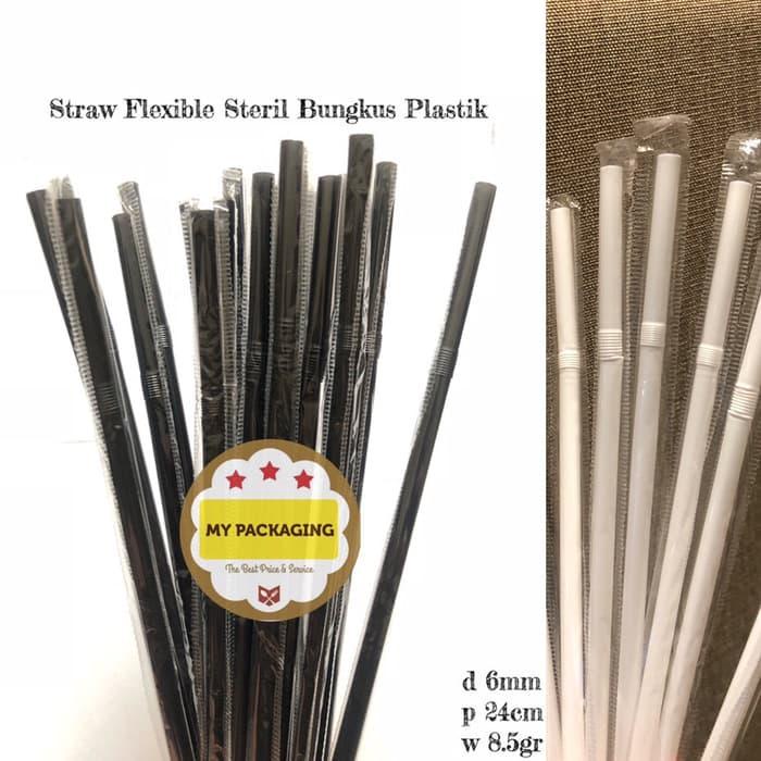 silahkan- Sedotan ULIR Bungkus Plastik -Sedotan Steril Flexible/TEKUK isi 500pcs