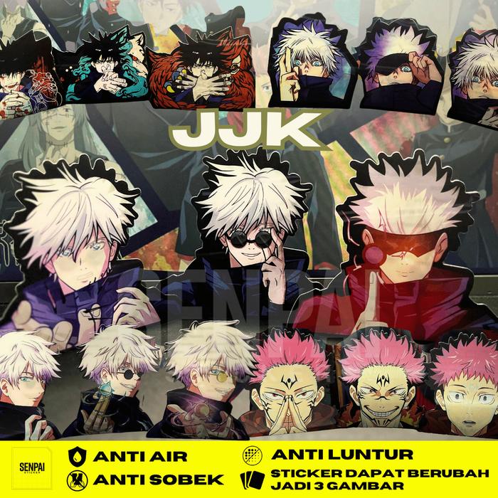 

New Jujutsu Kaisen Sticker Anime 3D Motion Senpai Sticker Lentikular Anti air Gojo Nanami Yuji