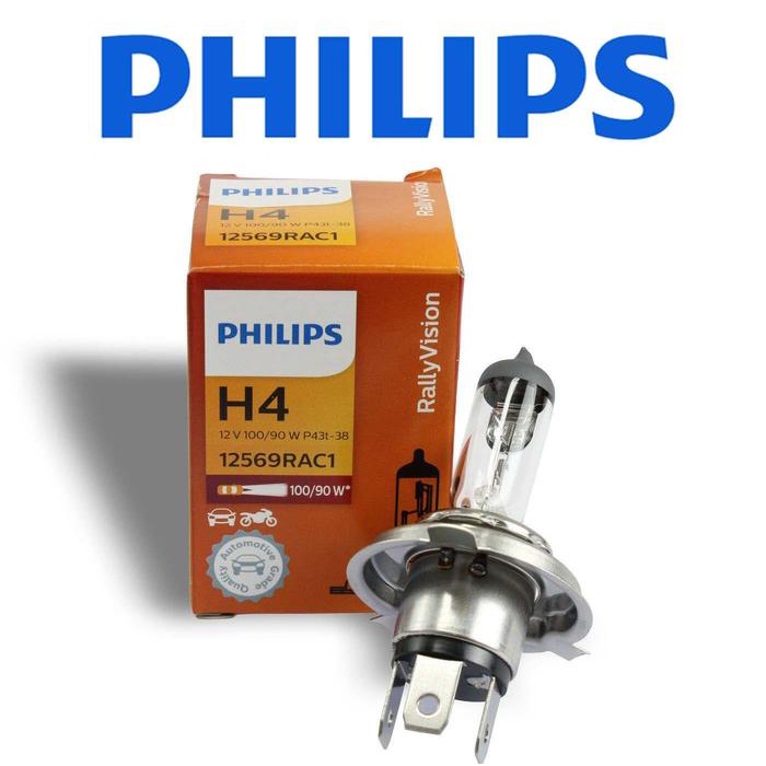 Bohlam Lampu Mobil Philips H4 12V 100W / 90W Halogen Philips Original