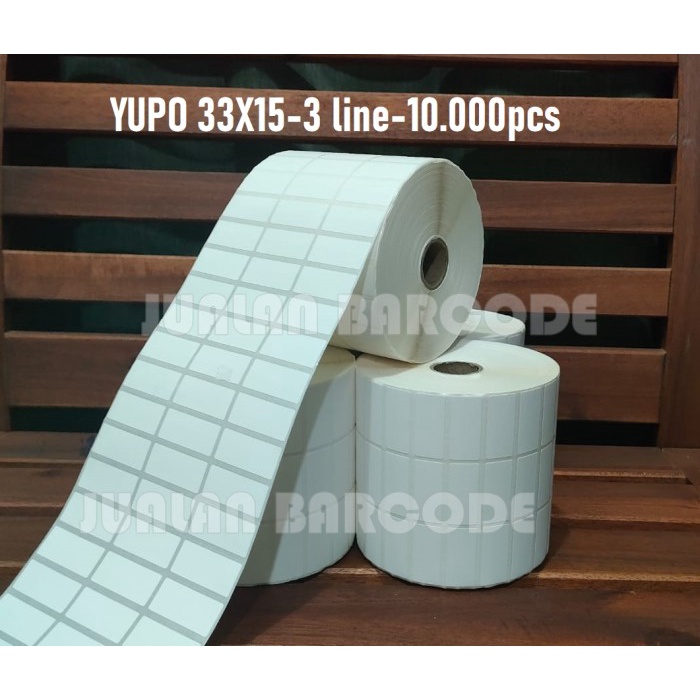 

YUPO LABEL 33 X15 3 LINE ISI 10000 STIKER LABEL BARCODE 33X15