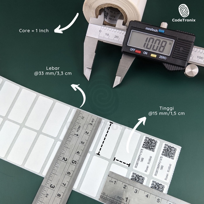 

CETAK LABEL PRINTER KERTAS PRINTER BARCODE SEMICOATED 33X15MM 2000PCS