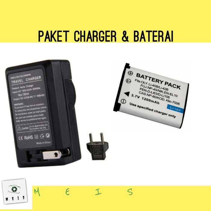 BATERAI & CHARGER OLYMPUS FE300 FE320 FE330 FE340 FE350 FE360 FE3000 F