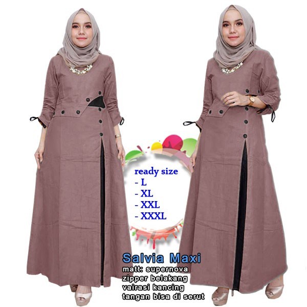 LS SALVIA MAXI PAKAIAN BAJU MAXI WANITA - ATASAN MUSLIM L XL XXL XXXL