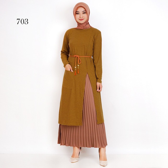 BAJU TUNIK WANITA LENGAN PANJANG / TUNIK RAJUT BEST QUALITY