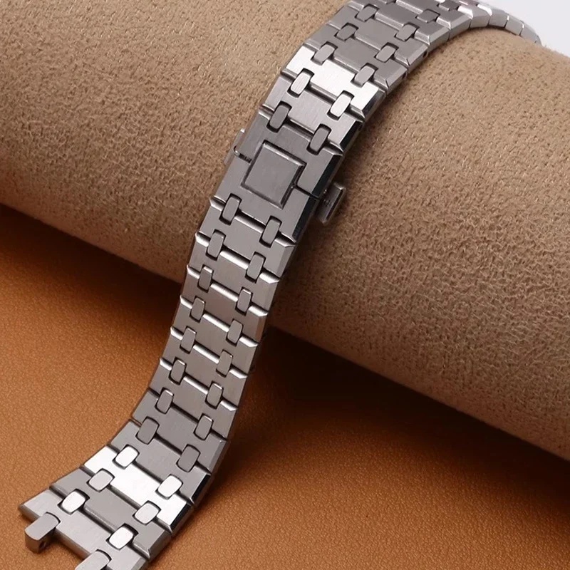 316 Stainless Steel Watch Band For Ap 15400 Audemars Piguet Royal Oak Ga2100 2110 Strap Men Silver