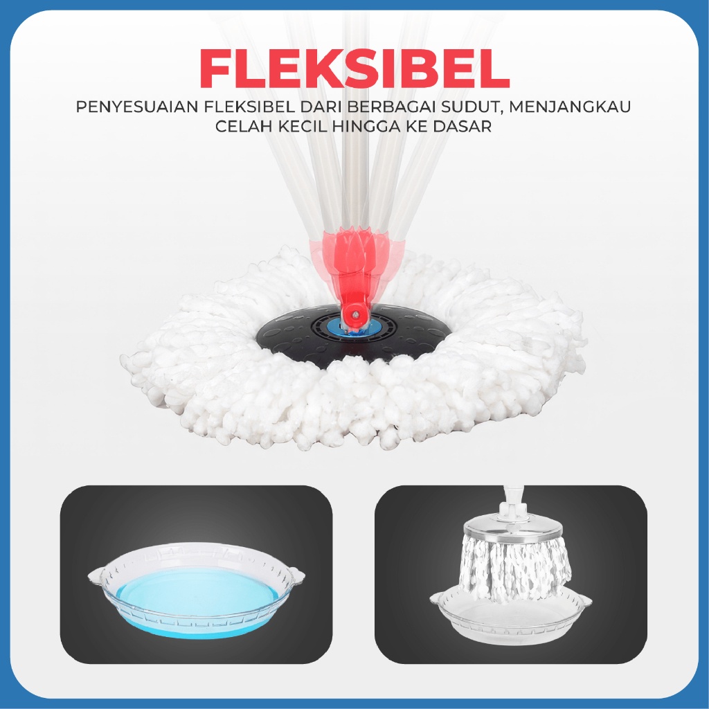 DISKON SPIN MOP ALAT PEL LANTAI 360 DENGAN EMBER PENGERING STAINLES TB02 MULTIFUNGSI - WORLDDEKOR