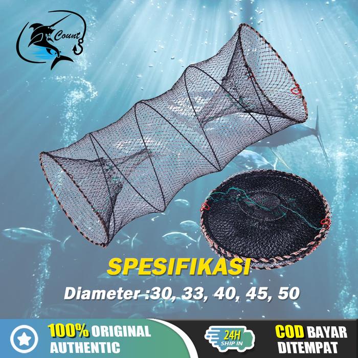 Ready Bubu Jaring Perangkap Ikan Udang Kepiting Lobster / Bubu Ikan Lipat Bulat / Jaring Ikan Udang