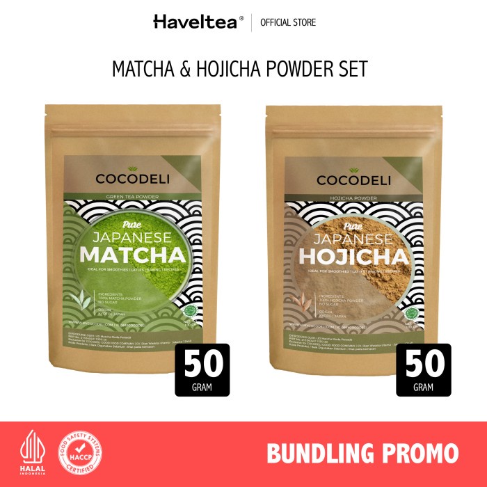 MATCHA HOJICHA BUNDLING Cocodeli Matcha & Hojicha Powder @ 50gr