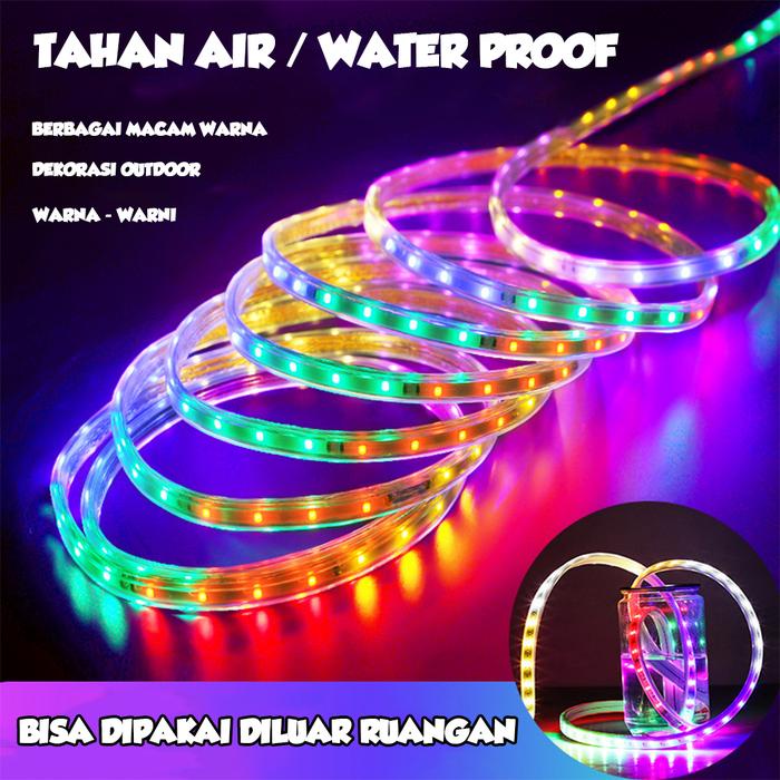 Gemilang Karya Lampu Led Strip Selang (100Meter+Free 5 Soket)Dc Rgb Warna Warni Lmapu Hias Outdoor