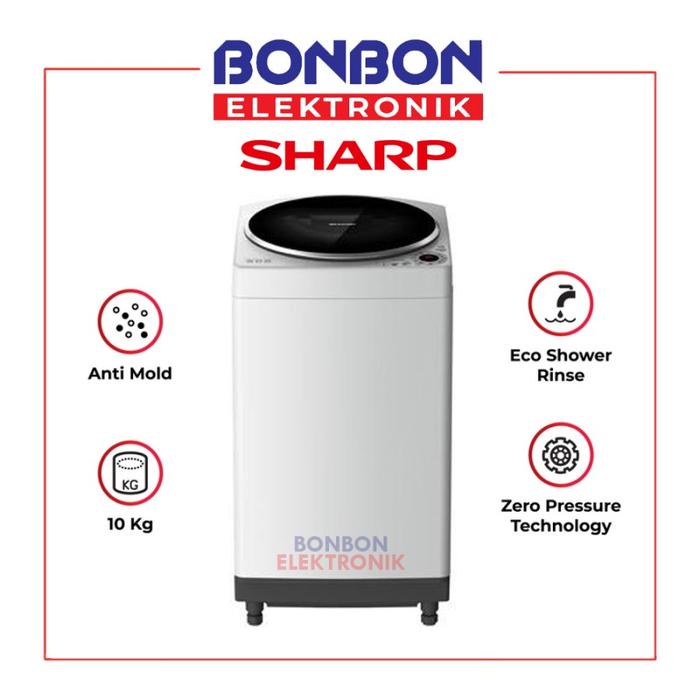 Sharp Mesin Cuci 1 Tabung 10KG ESM 1009 TGG / ES M1009T GG / ESM1009T