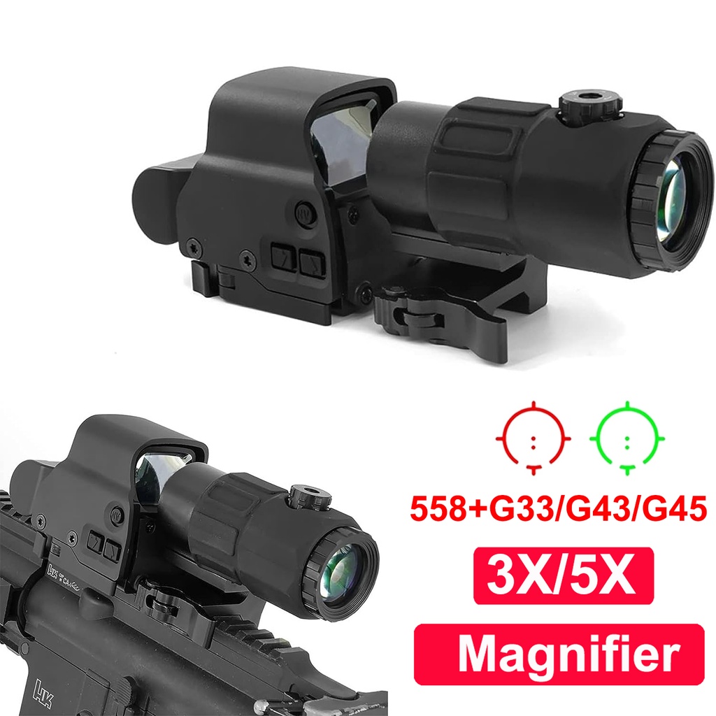 558 G33 G43 Holographic Collimator Reflex Sight EXPS3 Red Dot Optics Scope Fit 20mm Rail Mounts for