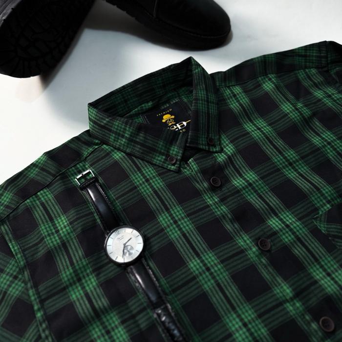 Zeno-Kemeja flanel semi wool premium F2D lengan panjang unisex kemeja pria dan wanita motif