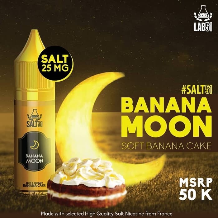 [SALT] BANANA MOON SALTNIC 15ML 25MG BY LAB51 LIQUID VAPE SALT VAPOR