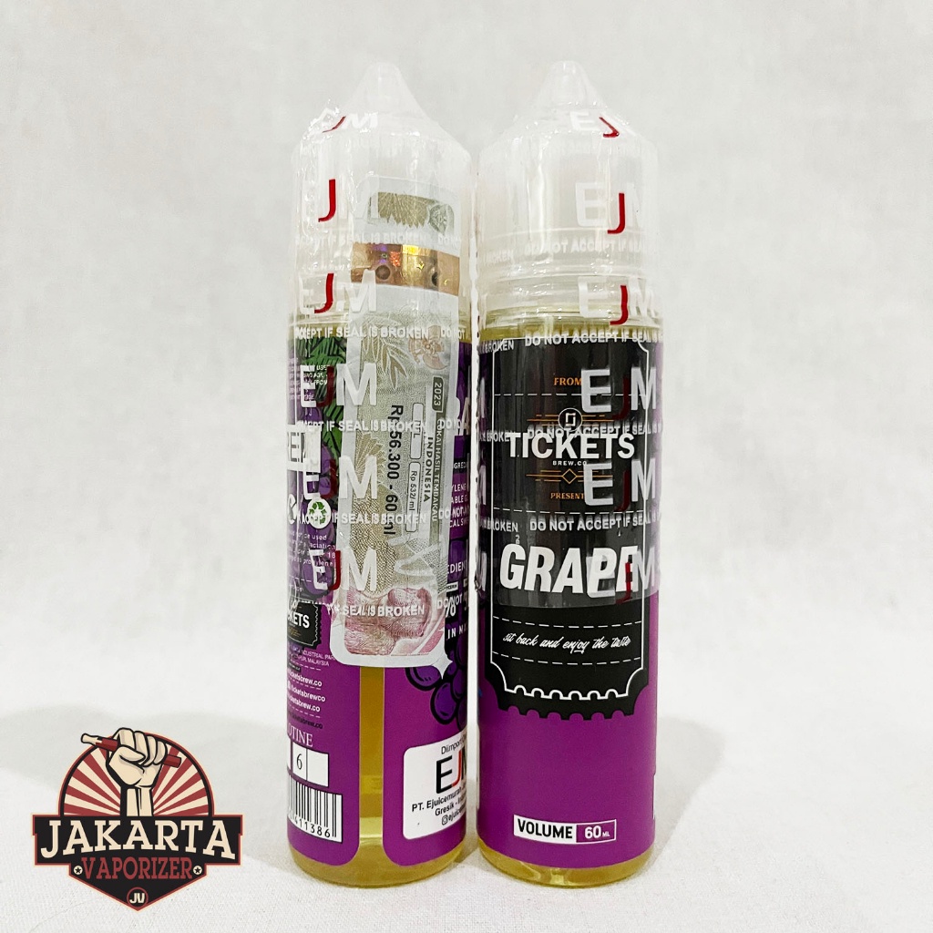 EJM TICKETS GRAPE 60ML 3MG ANGGUR LIQUID MALAYSIA EJUICEMURAH
