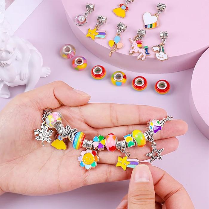 Ready 66Pcs Charm Bracelet Making Kit, Crystal Jewelry Making Kit Diy Beaded Jewellery Charms For