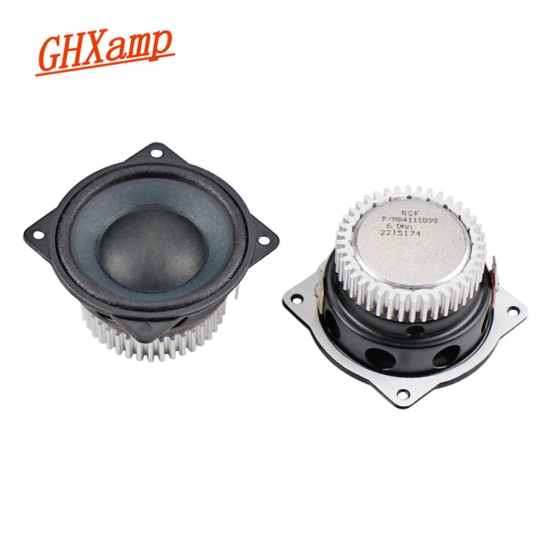GHXAMP 2 Inch Full Frequency Speaker Unit Paper Cone Cloth Edge Satellite 6OHM 15W 2PCS