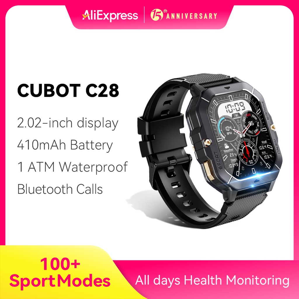 CUBOT C28 Waterproof Smart Watch Men 2.02 Inch Fitness Tracker Sport Wrist Smartwatch For Android IO