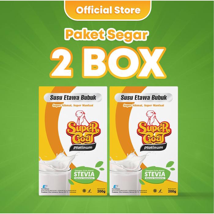 

Supergoat Stevia Minuman Bahan Susu Kambing Etawa Bubuk 2 Box Dairy Milk Serbuk Bantu Gula Darah dan