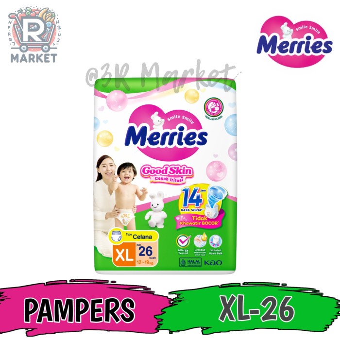 

Merries Pants Good Skin XL26 Popok Celana